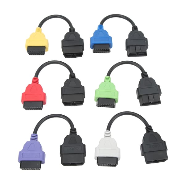 【NX】6 stk. OBD2-kabeladapter Professionel diagnostisk scannerkabeludskiftning til Fiat