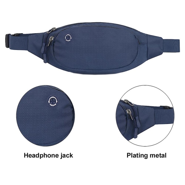 Outdoor Sports Fanny Pack, One Shoulder Messenger Bag Dark blue