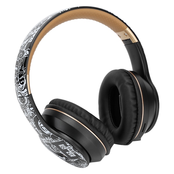 Langattomat Bluetooth-kuulokkeet BT5.0 Melunvaimennus Stereo Musiikki Kokoontaitettavat Urheilukuulokkeet Musta Kulta