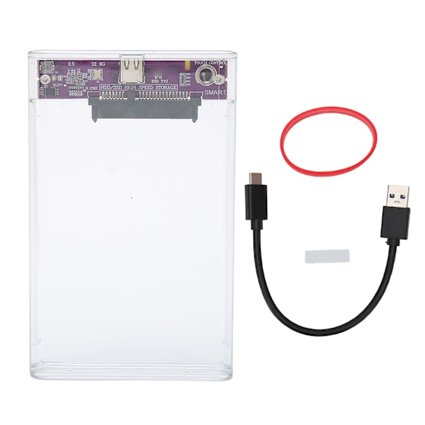 2,5 tommers Ekstern Harddiskboks Støtter Maksimalt 2TB 10Gbps Klar HDD-boks 2,5 Type C for 2,5 tommers SATA HDD SSD
