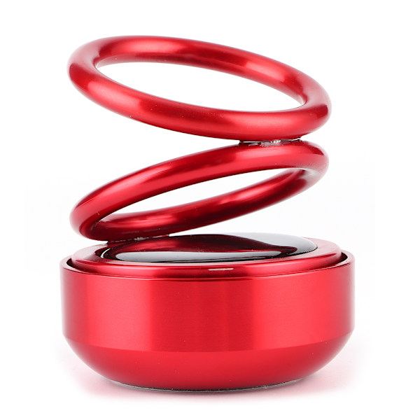 Billuftfräschare Solenergi Roterande Lukt Eliminator Aromaterapi Diffusor W/Dubbel Ring Röd