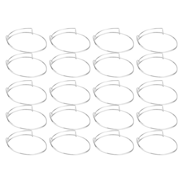 20st rostfritt stål, utbyggbart armband, justerbart DIY handgjort silverarmband