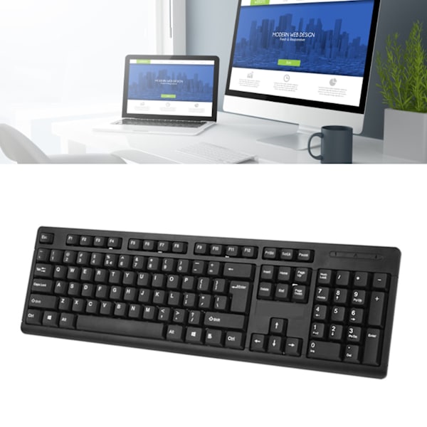 USB-trådbundet tastatur 104 taster Profesjonelt Plug and Play-datatastatur Svart for kontor-dataspill