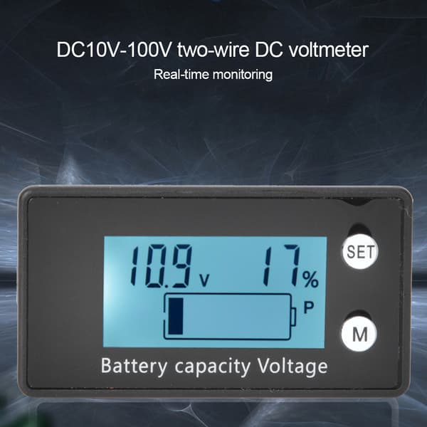 【NX】LCD Digital Voltmeter Medium Bärbar Batterispänningsutrustning Industriellt Verktyg DC 10-100V(10-100V) Vit