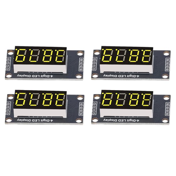 4 sett Digital Tube Display Module LED 4 Siffer 7 Segment 0,36 tommer TM1637 Drive Chip Gul MRA110C