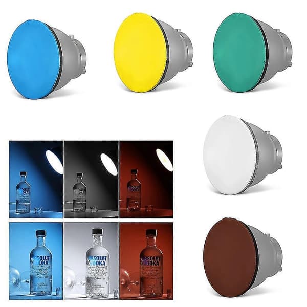 Diffusorlysstrømpe kompatibel med standard 7\" reflektor myk nylonduk 18 cm diameter White