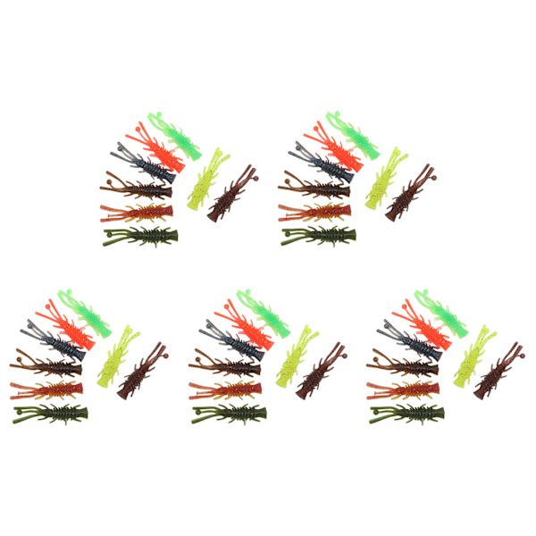 40 st Soft Shrimp Lure TPE Hög Elasticitet Rivbeständig Livsliknande Räka Fiskebete