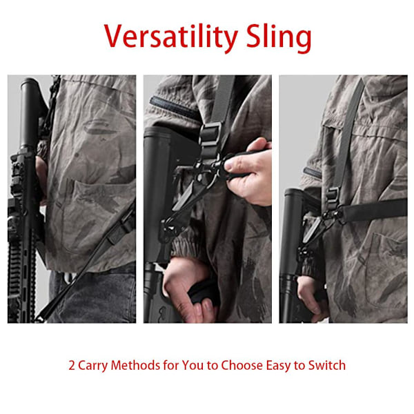 2-punkts sling Quick Adjust QD Rifle Sling med QD Sling Swivel för Mlok Rail Tryckknapp Snabbkoppling Sling Attachment