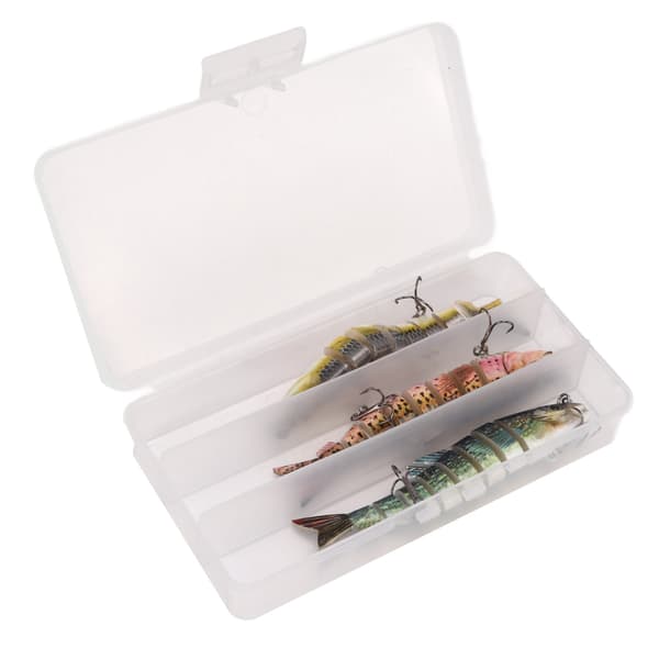 3st 0,8 Oz 8 Segmenterade Multi Jointed Swimbaits Set Långsamt sjunkande fiskedrag Kompatibel med sötvattensaltvatten