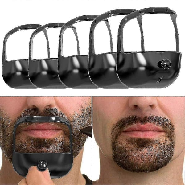 Mallar för getskäggsformning för män - Set med 5 storlekar: Skäggvård och styling black 1 Set