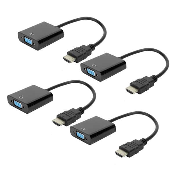 4 kpl HDMI-VGA-liitäntäkaapeli kannettavalle tietokoneelle DVD:lle PS3/X360 Boxille 1080P Video HDTV