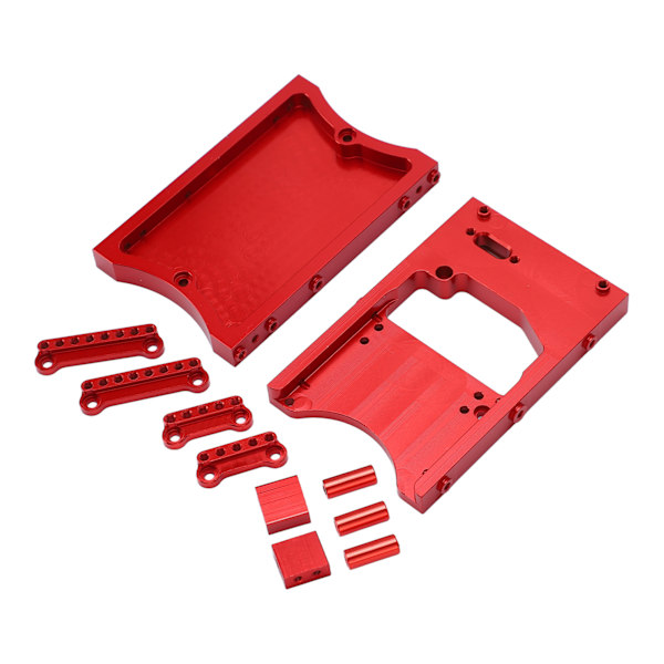 Styrväxel av aluminiumlegering + Bakljusset RC Car Upgrade Delar för MN Model D90 D91 RC Car (Röd)