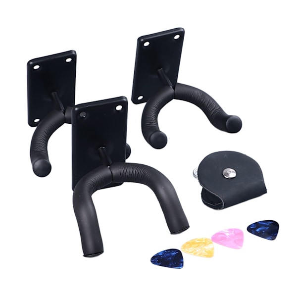 3 stk metall veggfeste krok for musikkinstrumenter henge stativ for elektrisk gitar Ukulele bass med 4 plugger