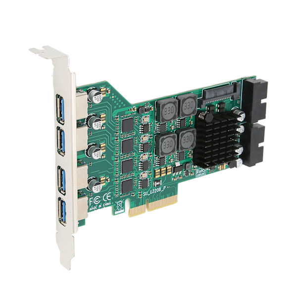 PCIE till USB 3.0 expansionskort oberoende 4 kanaler 5Gbps USB3.0 3A strömförsörjning PCI Express USB 3.0-kort för Windows