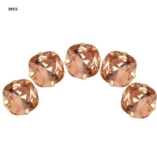 Klassiskt Champagne Rhinestone Set - 5 ST, 12mm Rundade Hörn