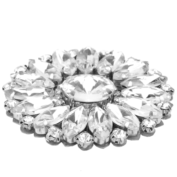 2 stk Rhinestone Crystal Applique Sy På Kunstig Perle Patch for Klær Skoveske (#1)