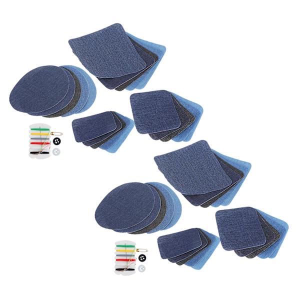 Denim skuren bit stryka på jeans Reparation Patch Armbåge Knä Kläder Patch Sytillbehör