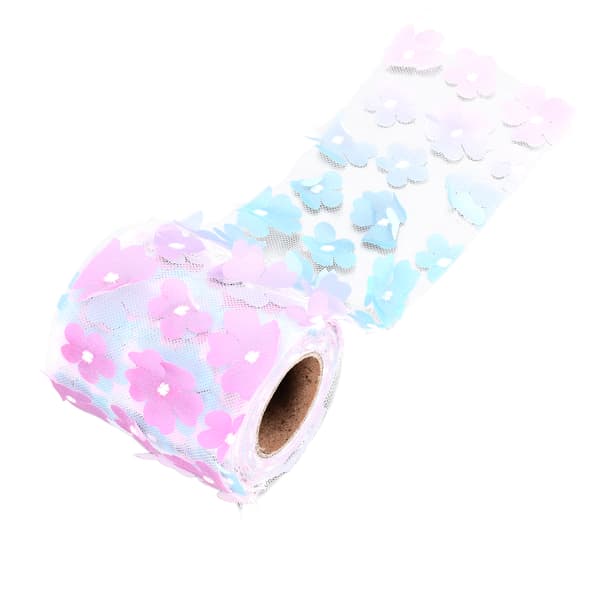 Blomster Tyllruller 8cm 10yd Utsøkt Lys Vakker DIY Fleksibel Bred Applikasjon Tyllrull StoffGradient Lilla
