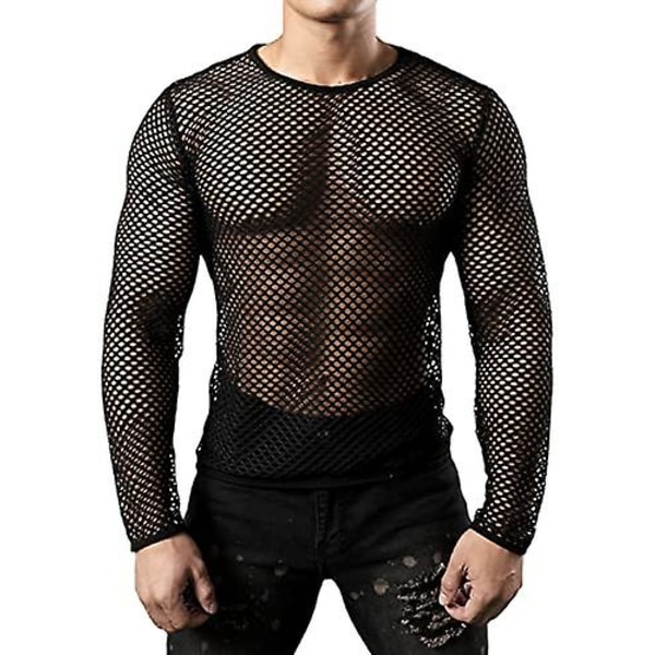 Langermet mesh netting for menn med muskeltopp L