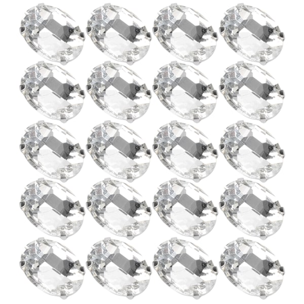 20 kpl Kynsistrassit Kiiltävät DIY Käsinommeltavat Kengänkoristeet Vaatetustarvikkeet (18 x 13 mm soikea muoto)