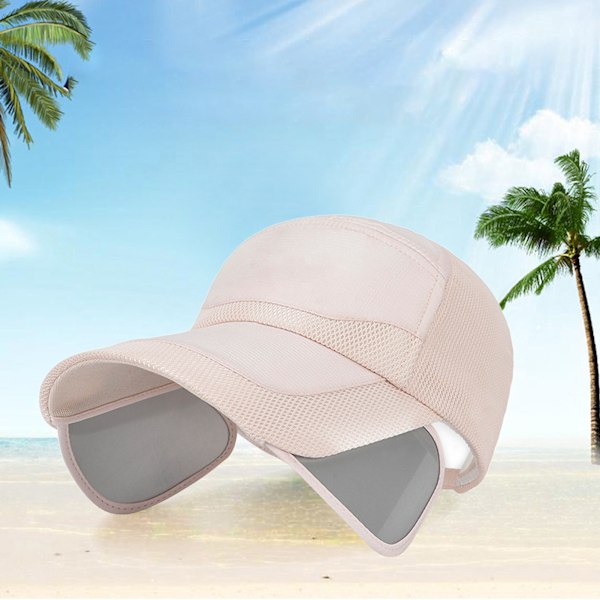 Sommer Baseballkasket Åndbar Canvas Baseballkasket Unisex Indeklappbar Skygge Snygg Hat til Tennis Løbetur Camping Rosa