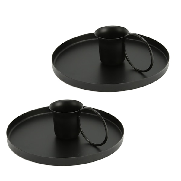 2 stk Retro Jern Lysestaker Metall Hjem Enkel Elegant Skrivebordsduftende Lysestativ for Meditasjon