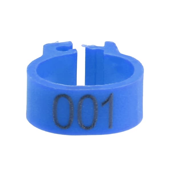 100 stk/pose 8MM 001-100 nummererte plastbrevduve fuglebenringer (blå)