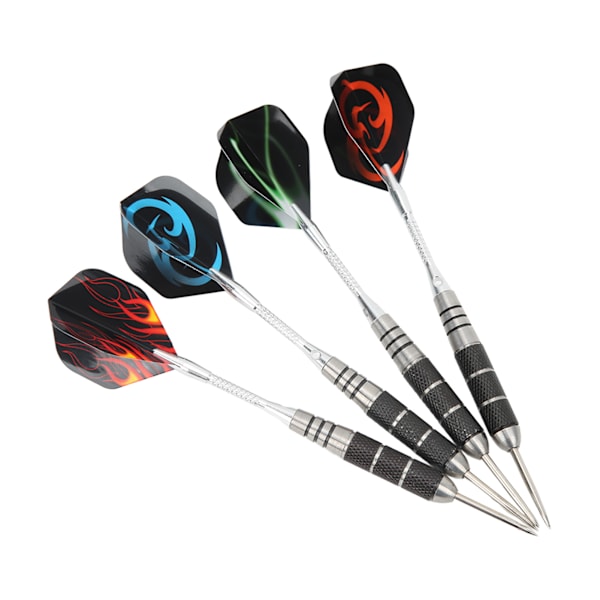 12-pack Dartset med rostfritt stålspetsar - Exklusiv professionell dartuppsättning för dartspelare