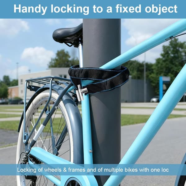 Heavy Duty Bicycle Chain Lock, 85 cm Anti-Theft Steel Chain, with Waterproof Cover, High Security Cut-Resistant Lock, Includes 2 Keys.