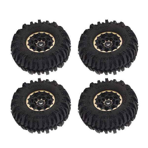 4 kpl RC-kumirenkaat messinkivanteilla, mustat, kestävät RC-raakelin autopyörät AXIAL SCX24 1/24 neliömäisille reikiä varten
