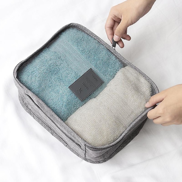 7 stk rejseopbevaringsposer Multifunktionelt tøjsorteringspakker, rejsepakning kompressionspose, bagageopbevaringspose (grå)