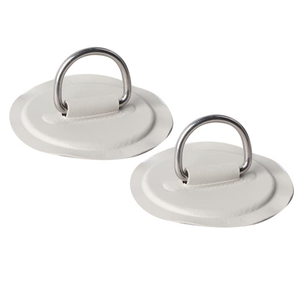 2 stk oppblåsbare båtkajak DRing Pad Patch PVC marine rustfritt stål fast spenne (grå)