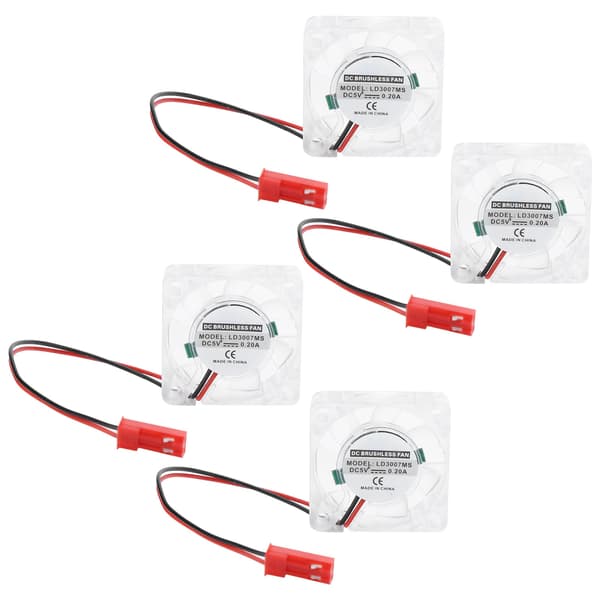 4 Set Kylfläkt för Raspberry Pi 4B LED Blått Ljus Kylare Radiator Datortillbehör Delar Separat Fläkt