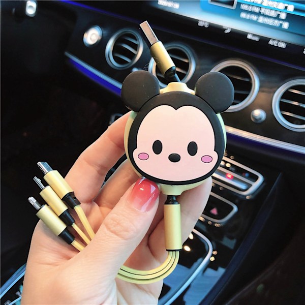 3 i 1 Laddare Date Kabel Typ C för IOS för Android Adapter Infällbar Snabbladdning Multifunktion Bärbar Typ 2
