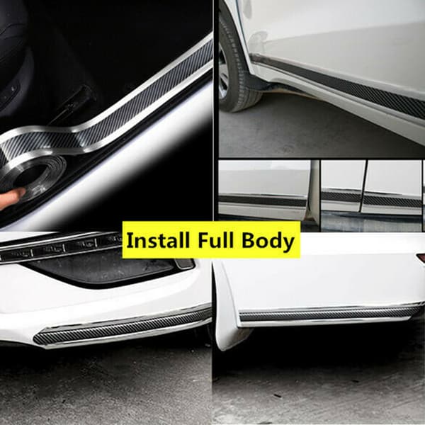 【NX】Kulfiber Vinyl Bildør Tærskel Scuff Plate Sticker Protector Dele Tilbehør