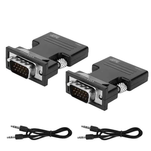 2 stk. 1080P For HDMI til VGA-konverter med videokonverter datakabeladaptere