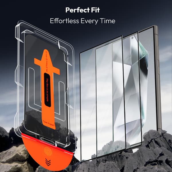 2-Pack Compatible with Samsung S24 Ultra Screen Protector & 1-Pack Lens Protector - Tempered Glass | [Automatic Installation] - Bubble-Free