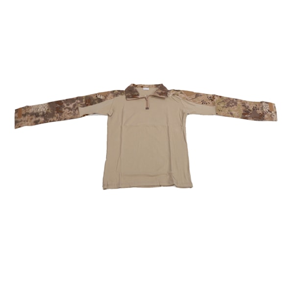 Combat Shirt Langærmet Lynlås Unisex Bomuld Polyester Åndbar med Albuepuder Skulderlomme Combat Tøj til Cosplay Brun Python Print L
