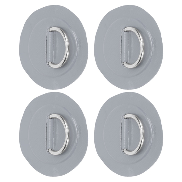 4 stk PVC-lapp med elastisk tausett D-ring lapp bungee tausett rustfritt stål D-ring pute grå