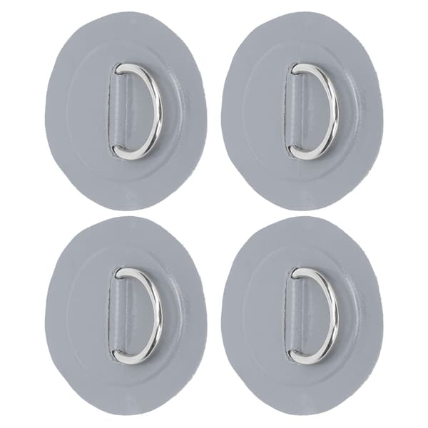 【NX】4 st PVC-lapp elastiskt rep set D-ring lapp bungee cord set rostfritt stål D-ring pad grå