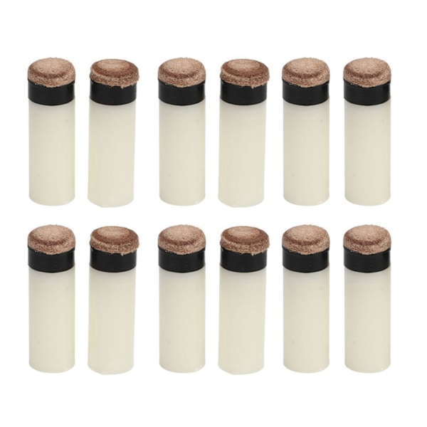 12PCS Pool Cue Tips 11mm PU Leather and Plastic Universal Cue Tip Replacements for Billiard Hall