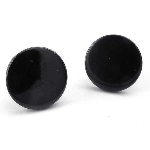 Herreøreringe - 5mm/12mm runde øreringe, 2 par - Rustfrit stål - Til mænd - Farve sort