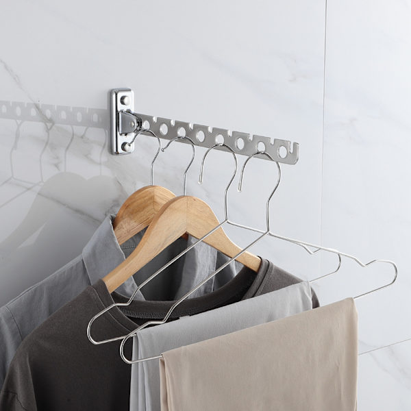 【NX】(8×3.3×30.5cm) Foldable Clothes Rail/Includes Screws/Plugs