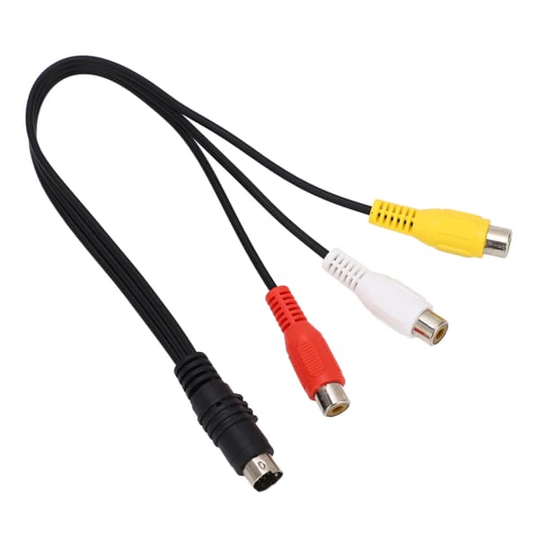 Mini DIN 7-ben til 3 RCA-kabel Rød Gul Hvid Mini DIN 7-ben han til 3 RCA hun ledning Videoadapterkabel 1,0 fod