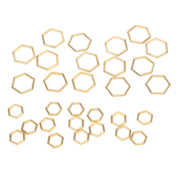 30 st hexagonala stickstygnsmarkörer Platteringsprocess Blekningsresistent zinklegering för DIY Craft Gold