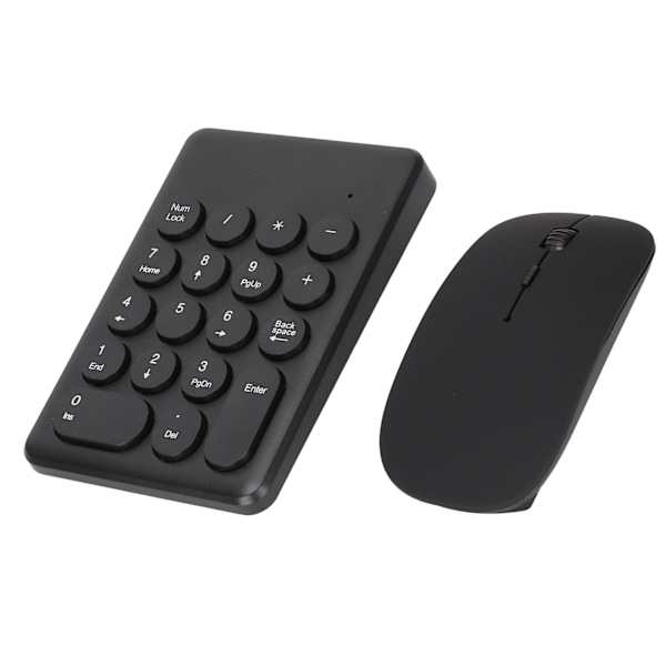 Numerisk tangentbord Bärbar Smal 2,4 GHz USB Trådlös Mini Svart Numerisk tangentbord Mus Combo Set för bärbara datorer Stationära datorer PC