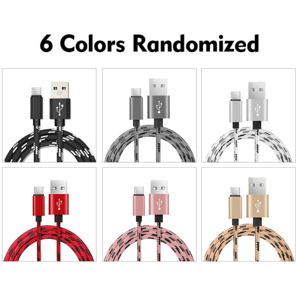 1 Meter 8 Pin TypeC Interface Kabel USB Data Oplader Højstyrke Nylon 6 Tilfældige Farver, Model: Flerfarvet 158