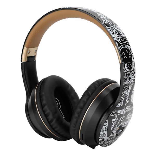 Langattomat Bluetooth-kuulokkeet BT5.0 Melunvaimennus Stereo Musiikki Kokoontaitettavat Urheilukuulokkeet Musta Kulta