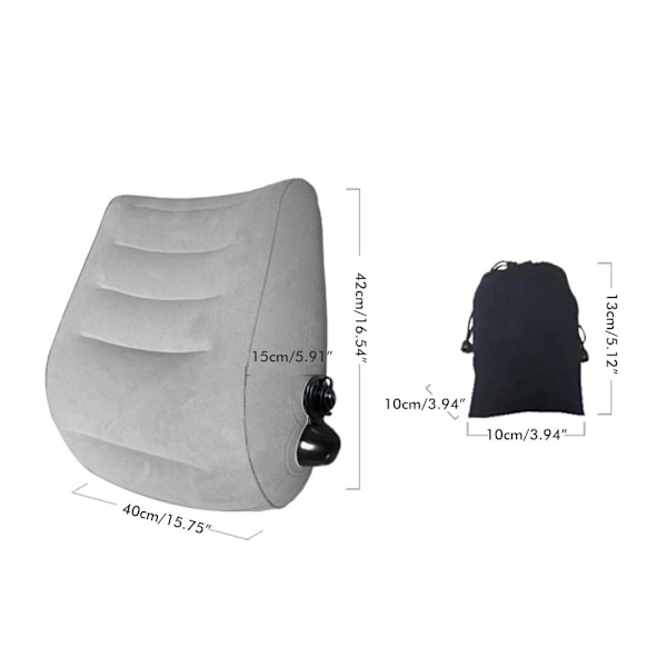 Oppblåsbar reisepute Bærbar PVC-flocking hode Hals Ryggstøtte for camping hjemmekontoret sove