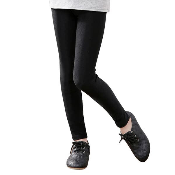 Barnleggings i enfärgad, glansig, högelastisk stretch, slim fit för barn 100 cm
